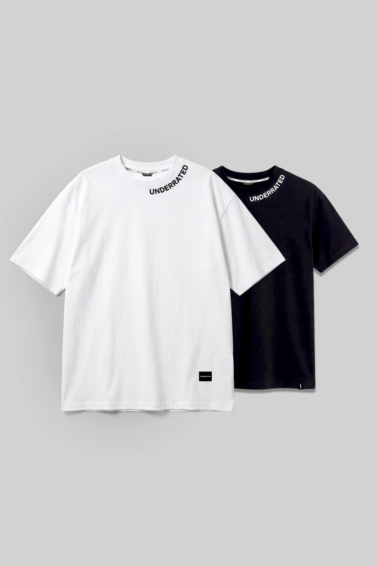 Pack of 2 Underrated Curve White Oversized & Black Regular Fit T-shirts