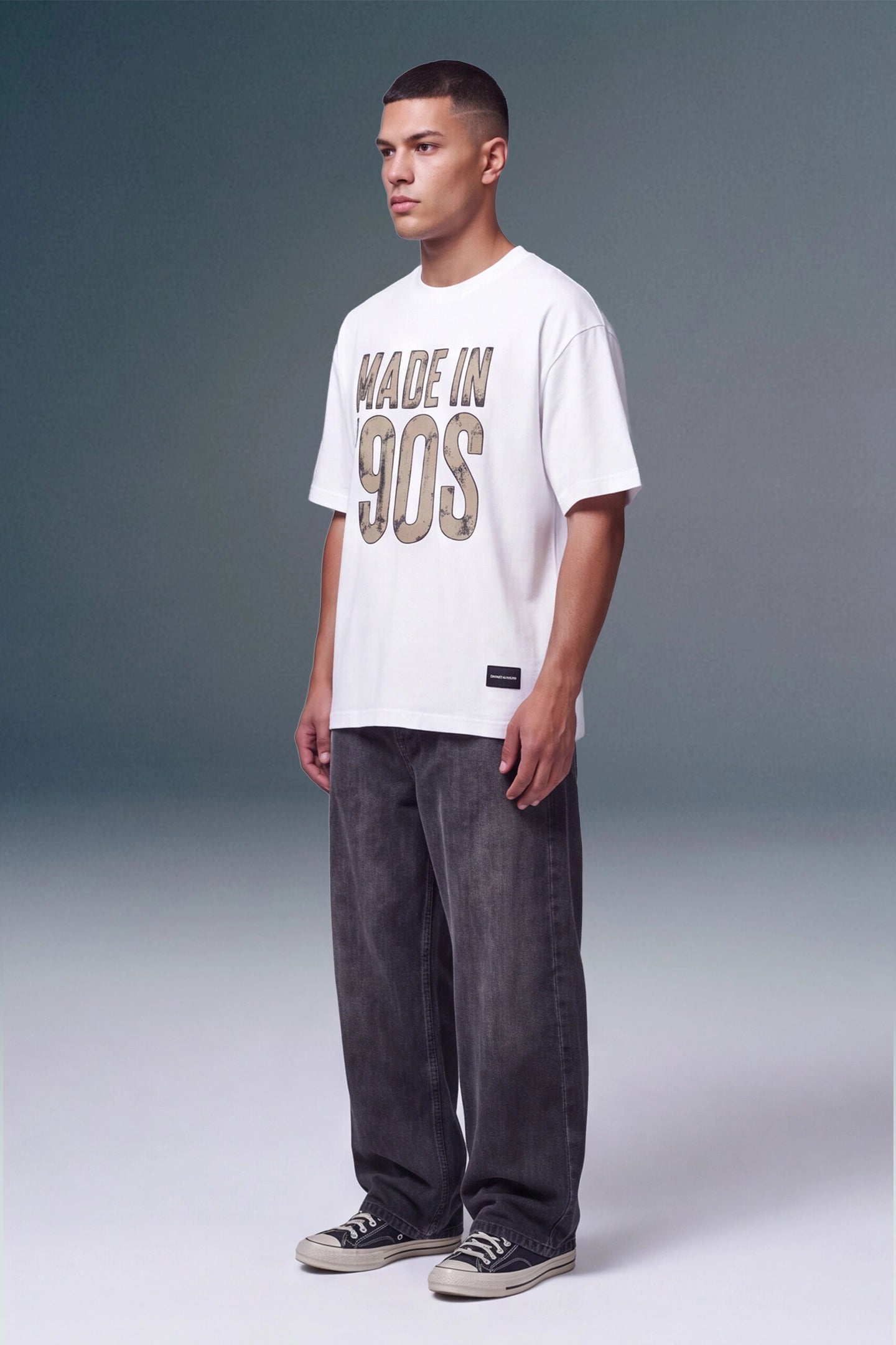 Made in 90s Graphic White Oversized T-shirt
