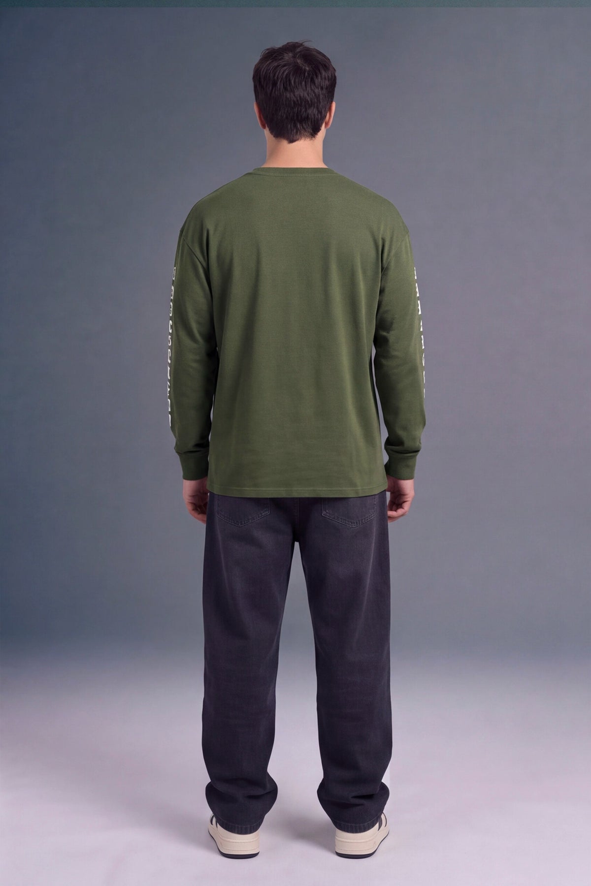 Underrated Gothic Olive Green Full Sleeves Oversized T-shirt