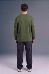 Underrated Gothic Olive Green Full Sleeves Oversized T-shirt