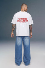 Wanna Be My Cardio White Oversized T-shirt