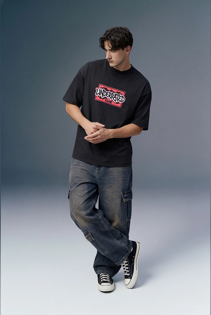 Underrated Graffiti Black Oversized T-shirt