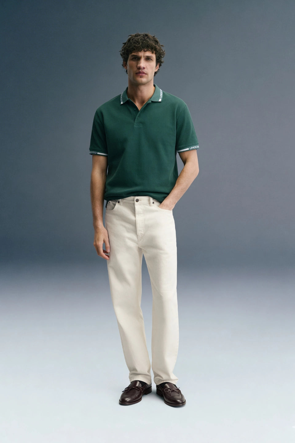 Green Logo Print Polo T-Shirt