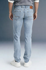 Sky Blue Low Rise Men's Slim Fit Jeans