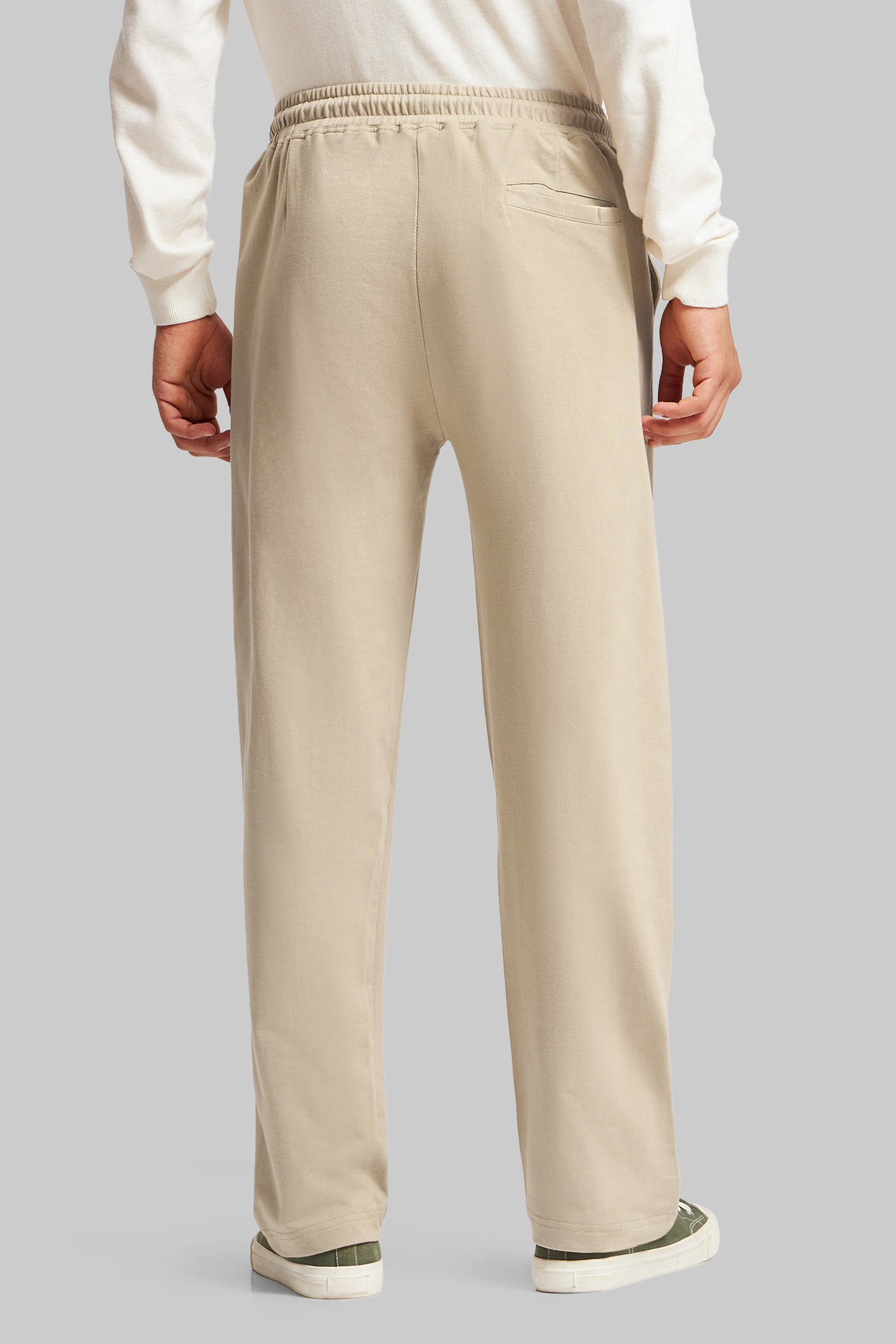 Beige Cotton Joggers