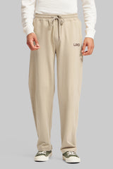 Beige Cotton Joggers