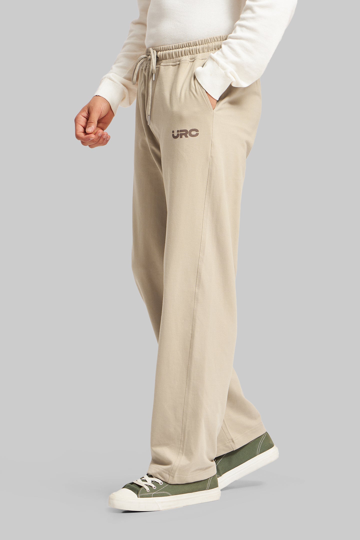 Beige Cotton Joggers
