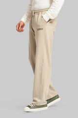 Beige Cotton Joggers