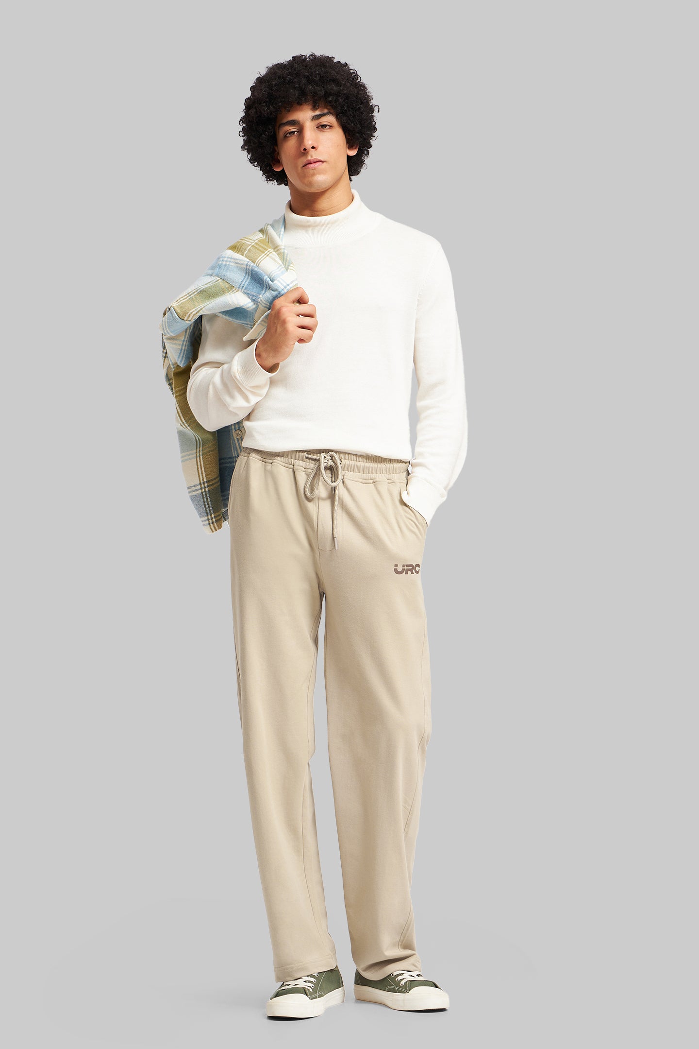 Beige Cotton Joggers