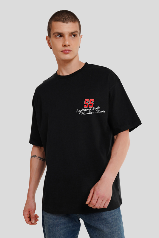 55 Lighting Black Oversized T-shirt Men