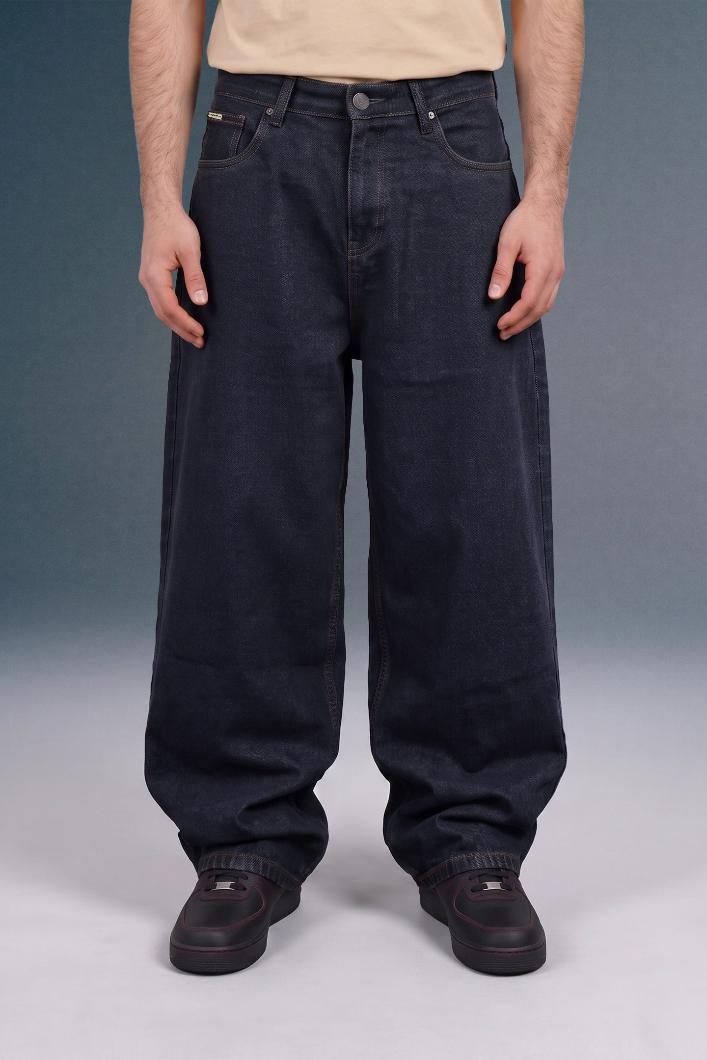 Vintage Dark Blue Men's Baggy Jeans