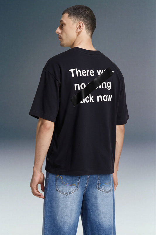 Turning Back Black Oversized T-shirt