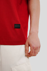 Woops Red Printed T-Shirt Men Baggy Fit