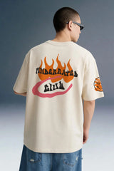 Not Antisocial Light Beige Oversized T-shirt Men