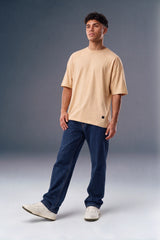 Pack of 2 Oversized T-shirts - Red/ Beige