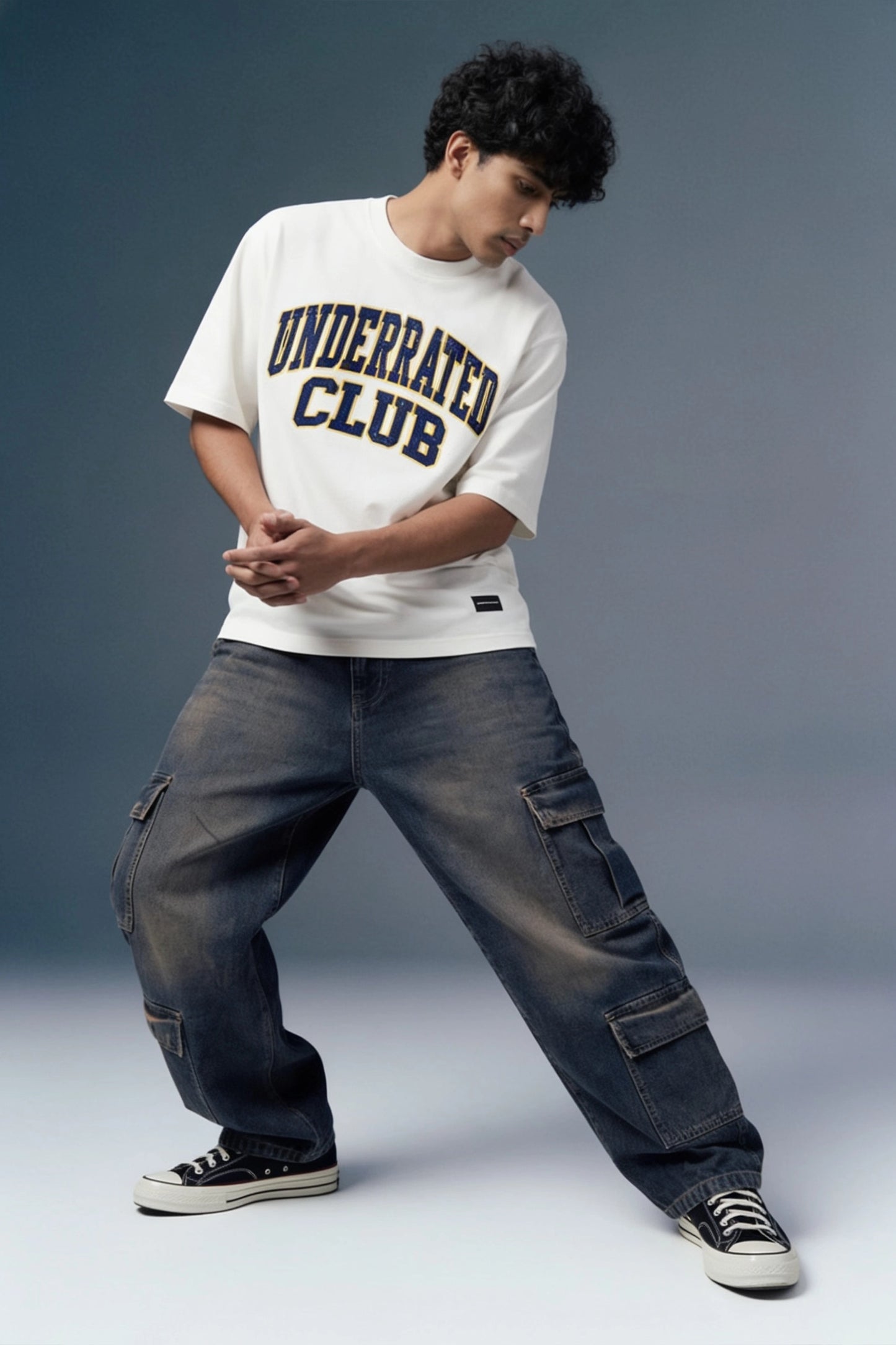 Underrated Varsity White Oversized T-shirt