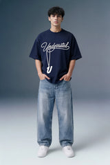 Underrated Pendant Navy Oversized T-shirt