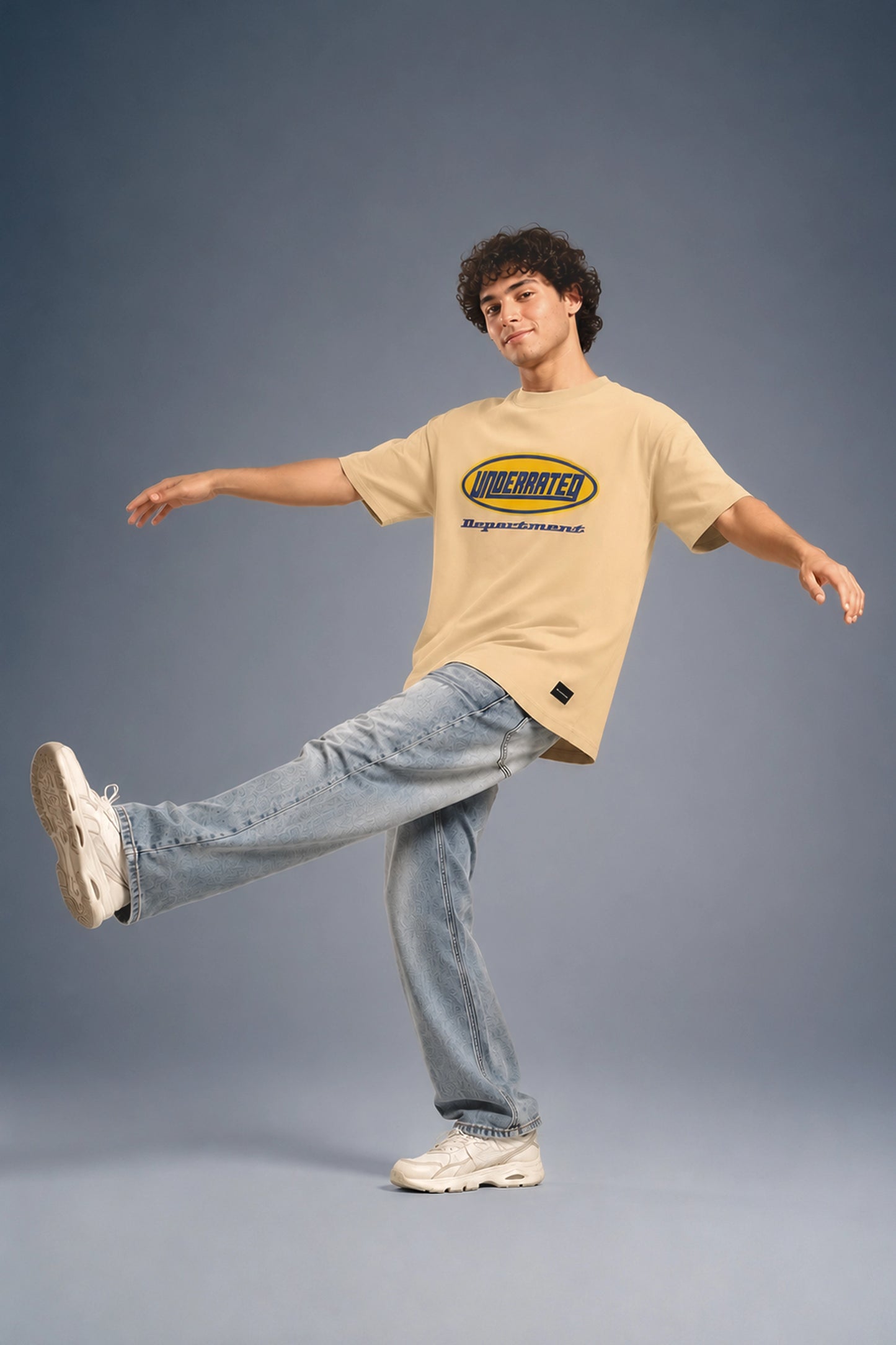 Underrated Department Beige Oversized T-shirt