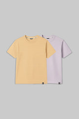 Pack of 2 Regular T-shirts - Beige/ Lilac