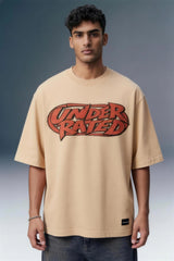 Underrated Comic Beige Oversized T-shirt