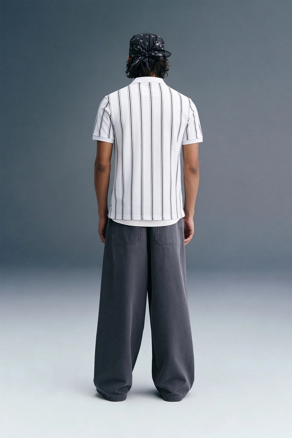 White Striped Polo T-Shirt