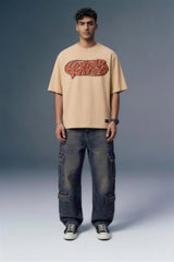 Underrated Comic Beige Oversized T-shirt