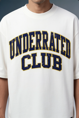 Underrated Varsity White Oversized T-shirt