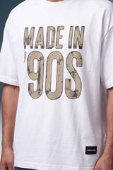 Made in 90s Graphic White Oversized T-shirt