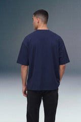Rules The World Navy Blue Oversized T-shirt