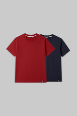 Pack of 2 Regular T-shirts - Red/ Navy Blue