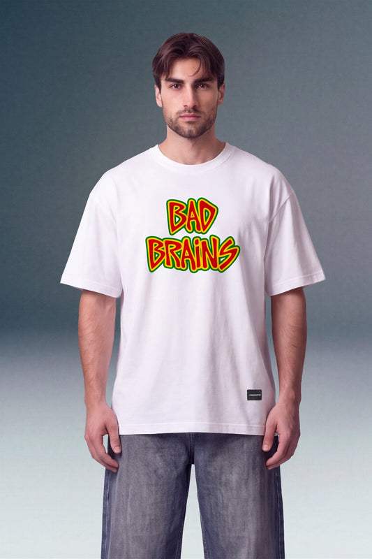 Bad Brains White Oversized Fit T-shirt