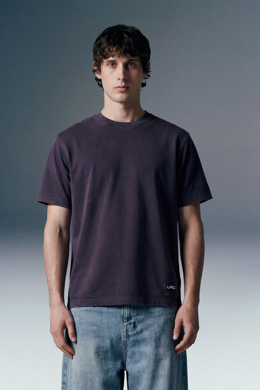 Solid Navy Blue Acid Washed Tee