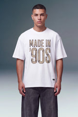 Made in 90s Graphic White Oversized T-shirt