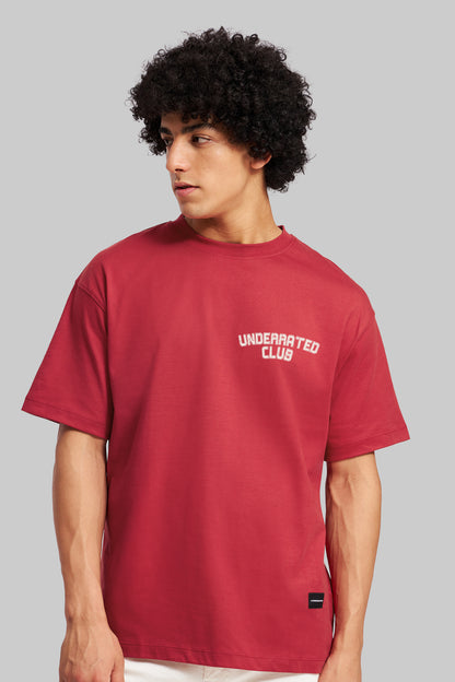 Mic Drop 99 Red Oversized Fit T-Shirt Men Pic 2