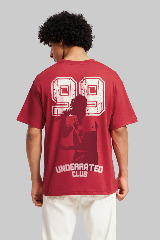 Mic Drop 99 Red Oversized Fit T-Shirt Men Pic 1