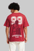 Mic Drop 99 Red Oversized Fit T-Shirt Men Pic 1