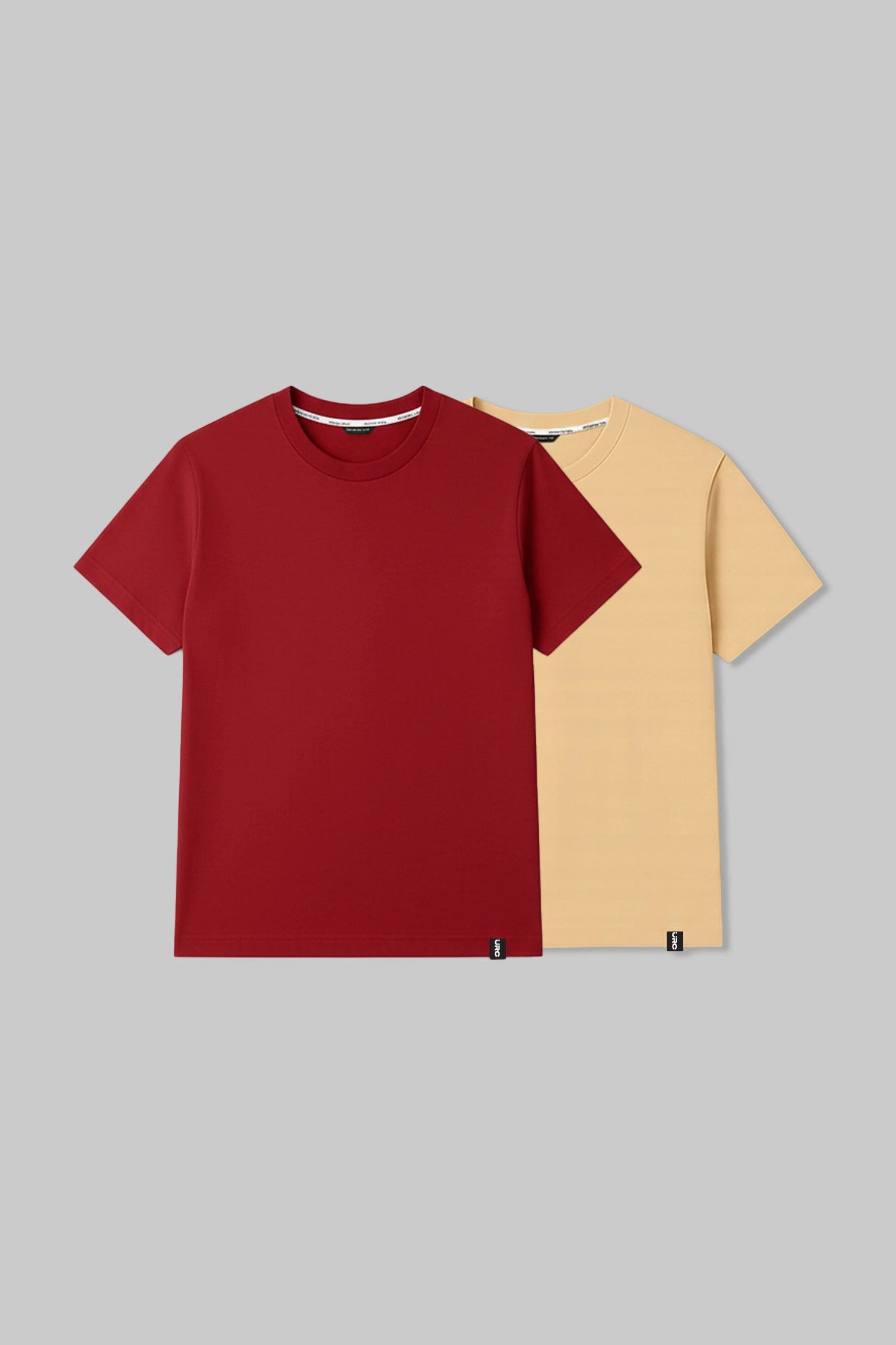Pack of 2 Regular T-shirts - Red/ Beige