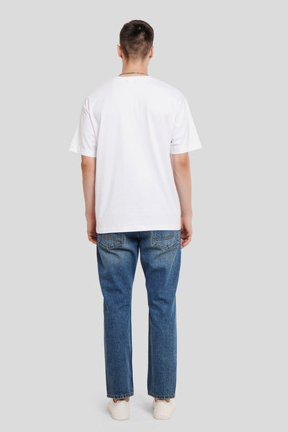 All Things Take Time Graphic White Oversized Fit T-Shirt Men Pic 3