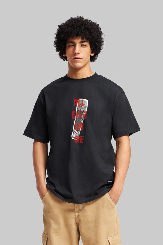 Tupac Eyez On Me Black Oversized Fit T-Shirt Men Pic 1