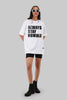 Always Stay Humble White Oversized Fit T-Shirt Women
