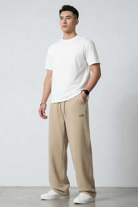Beige Cotton Joggers
