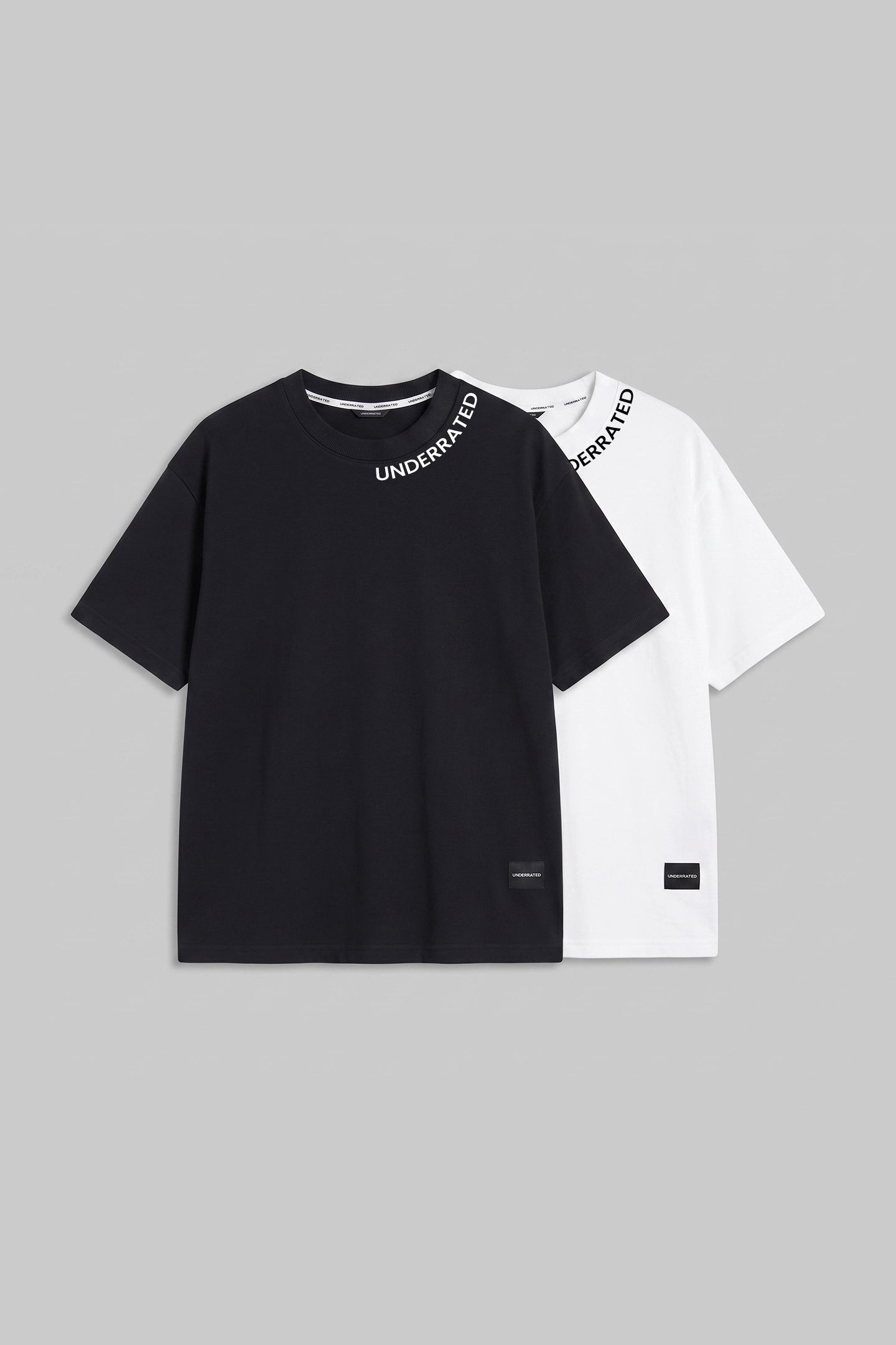 Pack of 2 Underrated Curve Black & White Oversized Fit T-Shirts: