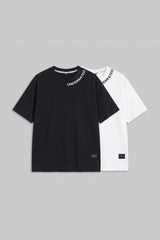 Pack of 2 Underrated Curve Black & White Oversized Fit T-Shirts: