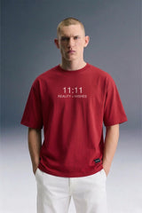 11:11 Reality Check Red Oversized T-shirt Men