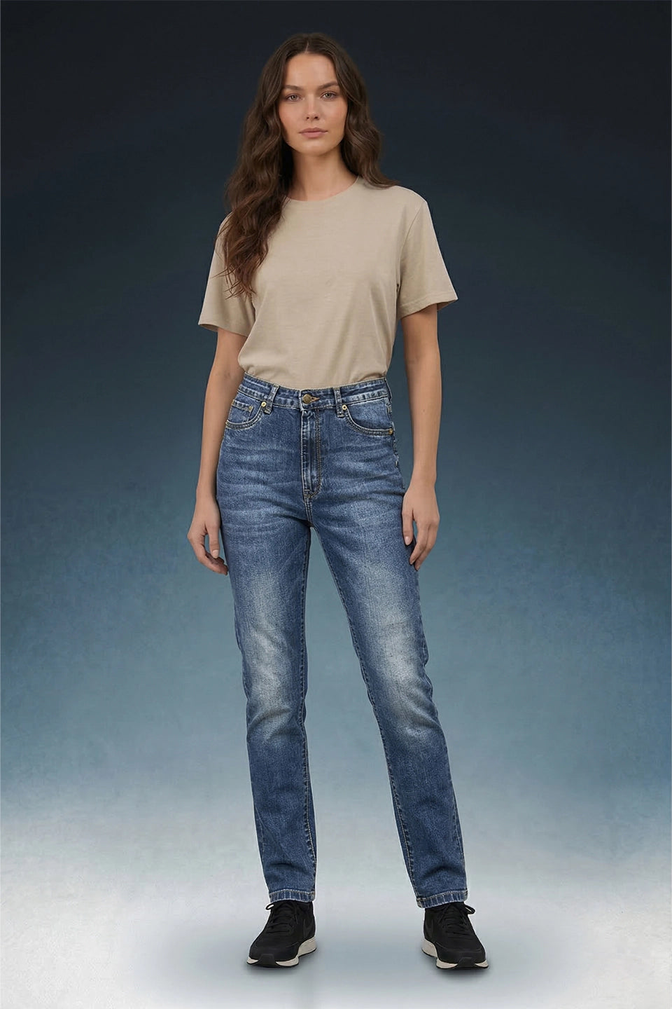 Blue Tinted High Rise Skinny Women Jeans
