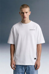 Men's White Oversized T-Shirt — Clean Minimal Streetwear Fit | Underrated Club India
