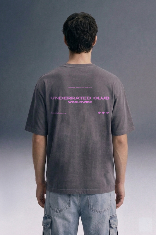 Core club Grey Oversized T-shirt Men