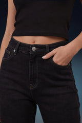 Black High Rise Mom Fit Women Jeans