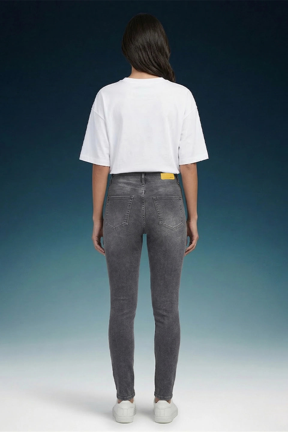 Grey High Rise Skinny Women Jeans