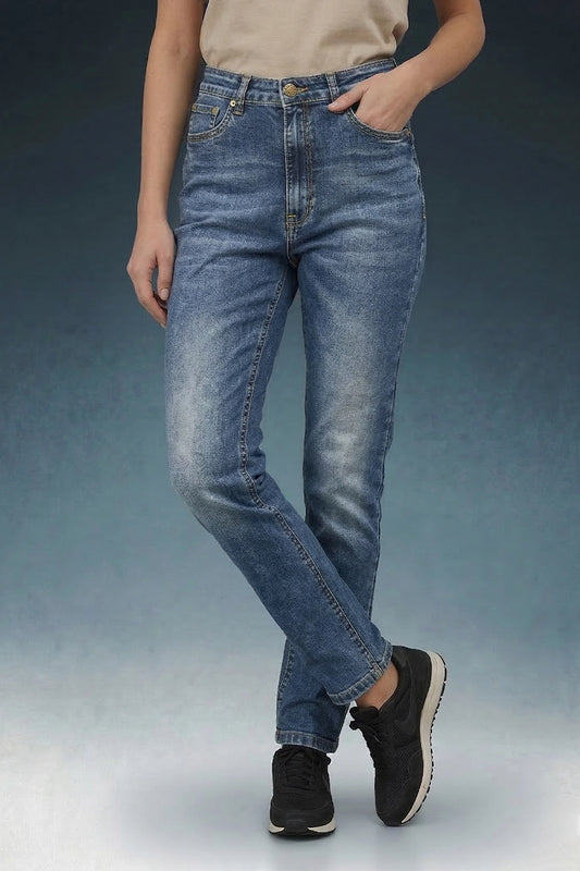 Blue Tinted High Rise Skinny Women Jeans